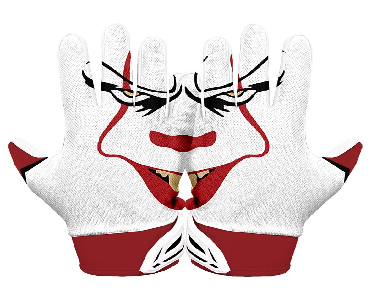 clown football helmet Cloaked Receiver Gloves - Adult discontinue use immediately. CLOWN 2.0 Football Gloves |