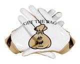 White $ Bag Custom Football Glove Palm Design