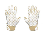 White $ Bag Custom Football Glove Upper Hand Design