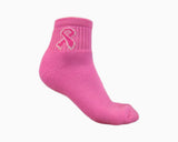 Pink Ribbon 1/4 Crew Socks