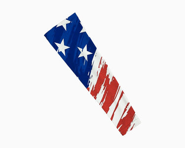 Red Designed American Flag Scratched Arm Sleeve
