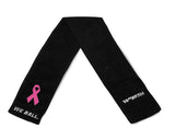 Pink Ribbon Black Football Towel