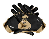 Black $ Bag Custom Football Glove Palm Design