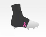 Black with Pink Breast Cancer Ribbon Football Spat Cleat Cover