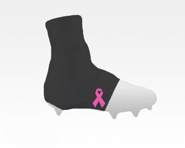 Black with Pink Breast Cancer Ribbon Football Spat Cleat Cover