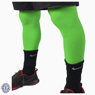 Pair of High Vis Green Basketball Leg Sleeves