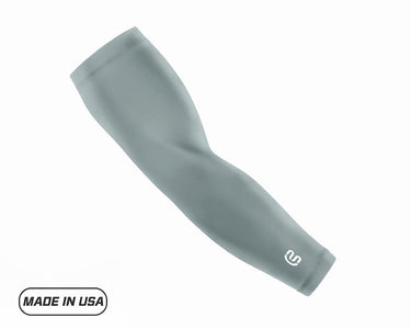 Grey Baseball Compression Arm Sleeve