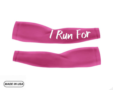 Pink Breast I Run For Custom Cancer Arm Sleeves Pair