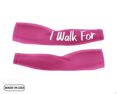 Hot Pink Breast I Walk For Pair Custom Arm Sleeves