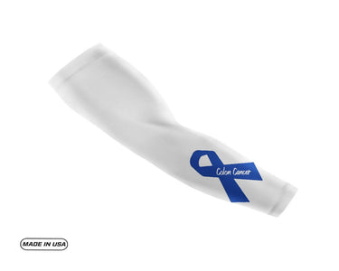 White Colon Cancer Large Ribbon Compression Arm Sleeve