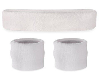 White Wristband and Headband Set