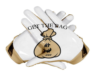 White $ Bag Custom Football Glove Palm Design