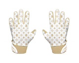 White $ Bag Custom Football Glove Upper Hand Design