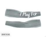 Light Grey/White Lung Cancer I Play For Custom Pair of Arm Sleeves