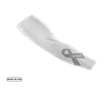 White Lung Cancer Large Ribbon Compression Arm Sleeve