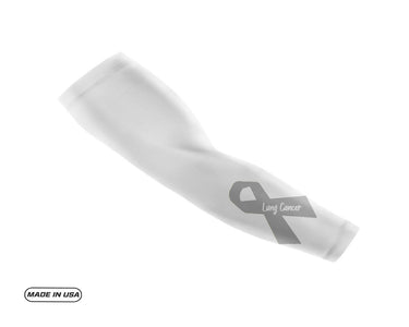White Lung Cancer Large Ribbon Compression Arm Sleeve