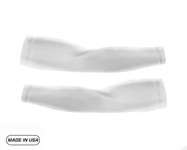 White Pair of Running Compression Sleeves