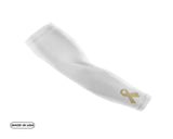 White Childhood Cancer Small Ribbon Compression Arm Sleeve