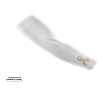 White Childhood Cancer Small Ribbon Compression Arm Sleeve