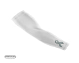 White Brain Cancer Small Ribbon Compression Arm Sleeve