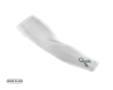 White Brain Cancer Small Ribbon Compression Arm Sleeve