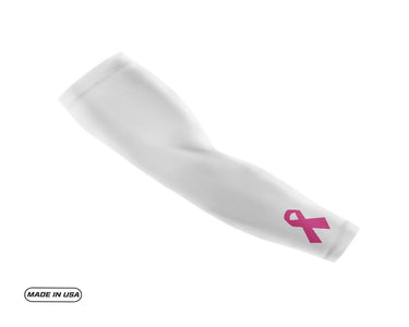 White Breast Cancer Small Ribbon Compression Arm Sleeve
