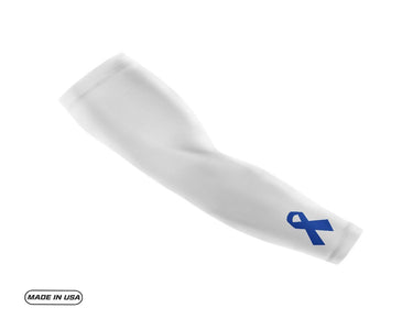 White Colon Cancer Small Ribbon Compression Arm Sleeve