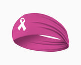 Pink with White Breast Cancer Ribbon Football Skull Wrap