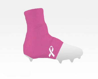 Thumbnail Pink with White Breast Cancer Ribbon Football Spat Cleat Cover
