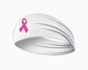 White with Pink Breast Cancer Ribbon Football Skull Wrap